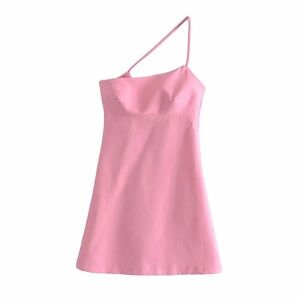 Pink Asymetrical Mini Dress